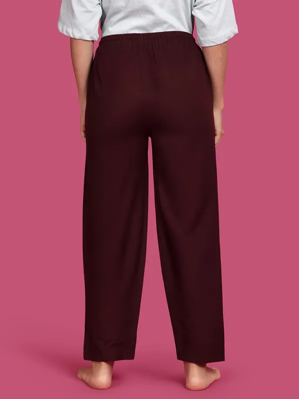 Coffee_brown_Kryptic_womens_Solid_cotton_rich_loungepant_with_elasticated_waistband_and_side_pocket