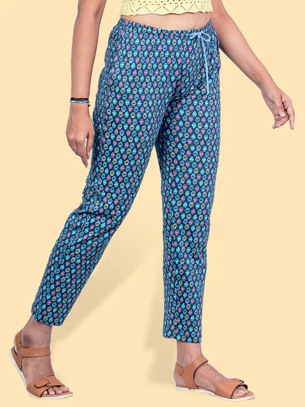 Blue_Cotton_Indi_Pyjama_For_Women