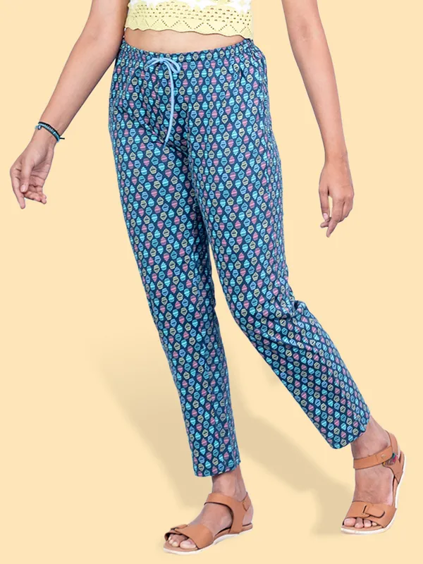 Blue_Cotton_Indi_Pyjama_For_Women