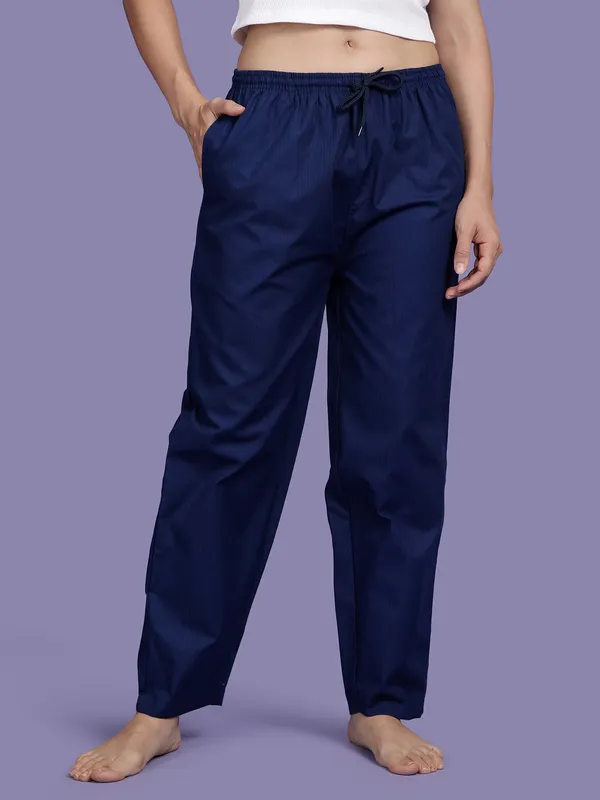 Denim_Blue_Kryptic_womens_Solid_cotton_rich_loungepant_with_elasticated_waistband_and_side_pocket