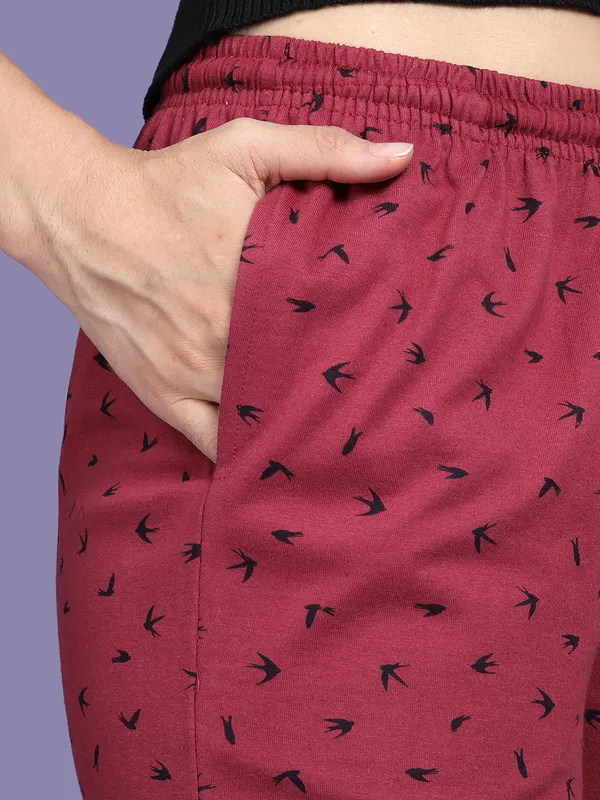 Maroon_Kryptic_Women_Printed_cotton_relaxed_fit_loungepant_with_side_pocket