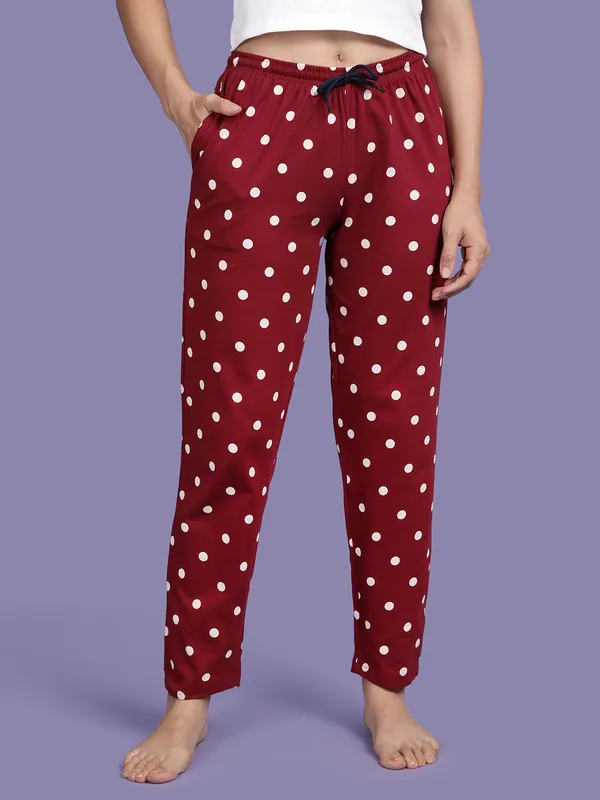 Maroon_Kryptic_Women_Printed_cotton_relaxed_fit_loungepant_with_side_pocket