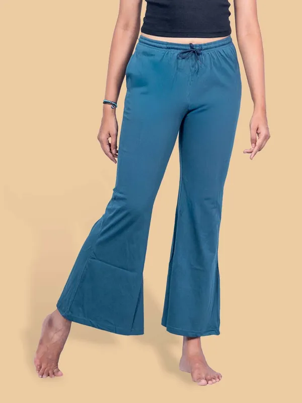 Teal_Blue_Regular_Fit_Trousers_For_Women