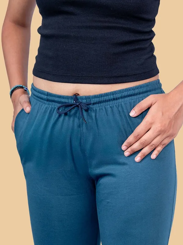 Teal_Blue_Regular_Fit_Trousers_For_Women