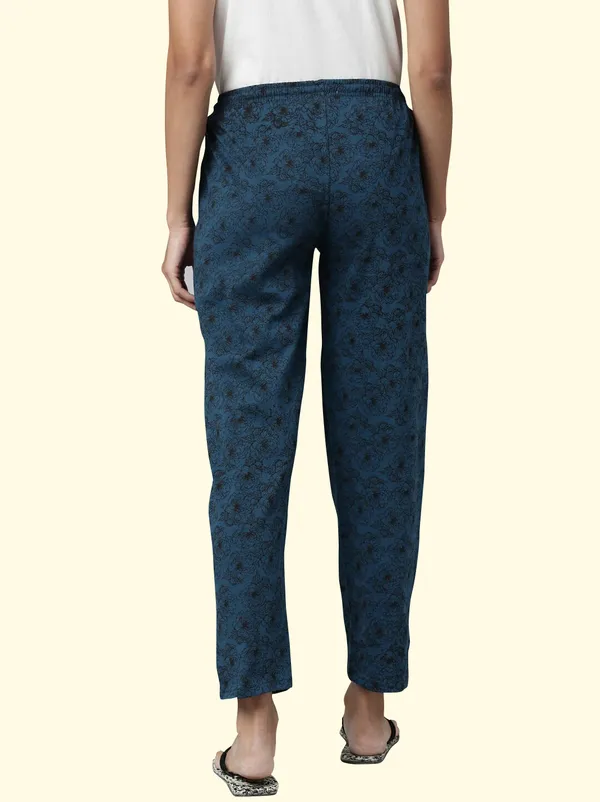 Teal_Blue_Cotton_Pyjama_For_Women