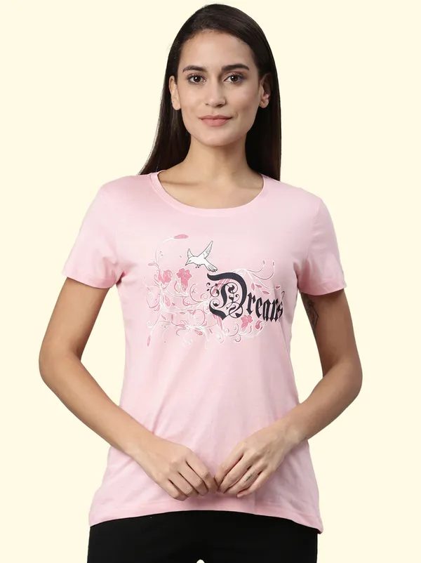 Pink_Printed_Round_Neck_T-Shirt_For_Women
