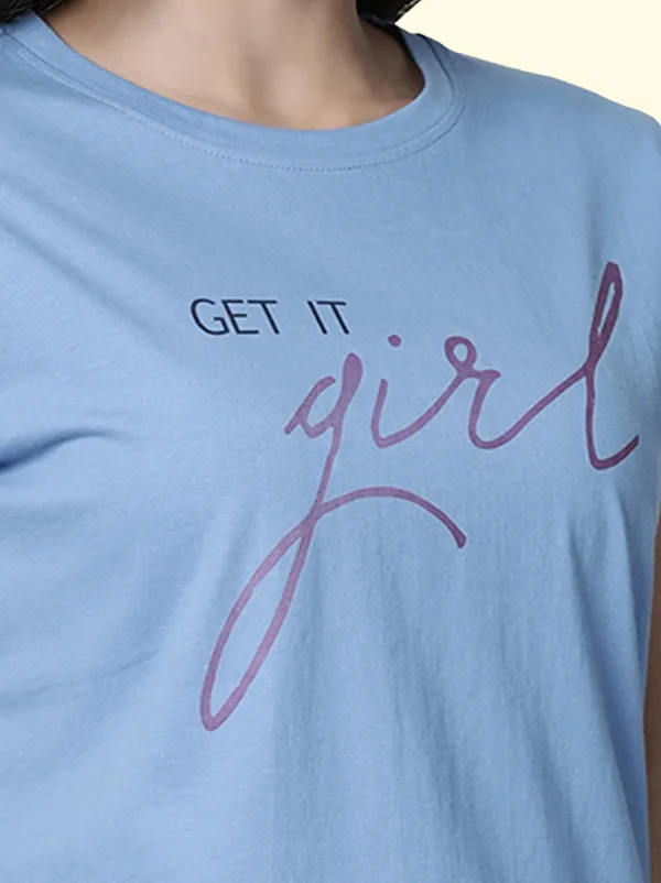 Blue_Printed_Round_Neck_T-Shirt_For_Women