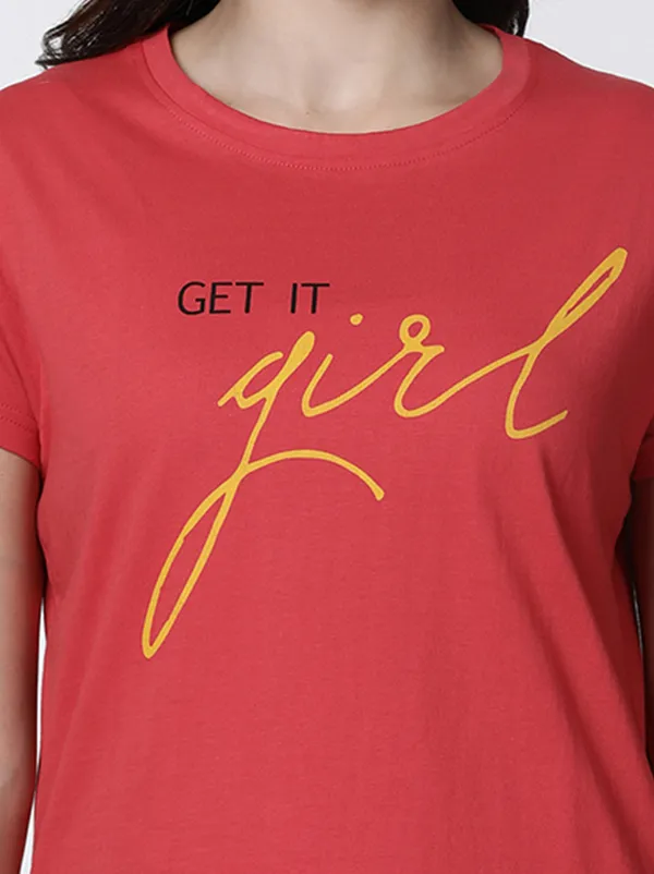 Pink_Printed_Round_Neck_T-Shirt_For_Women
