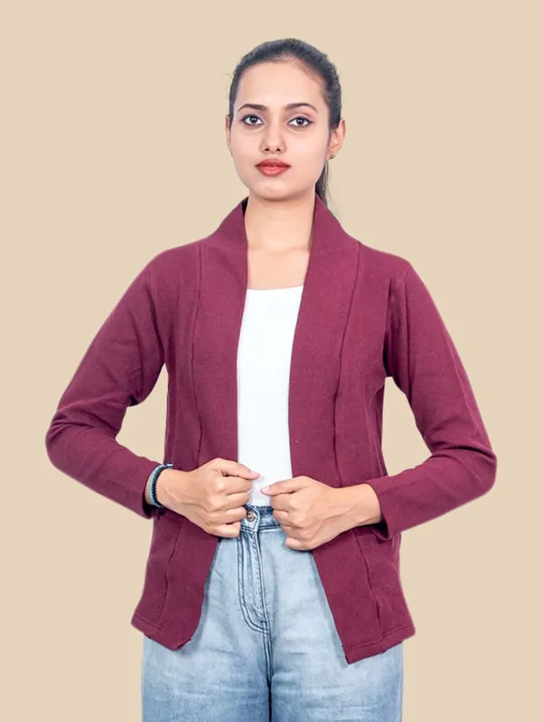 Burgundy_Western_Wear_Shrug_For_Women