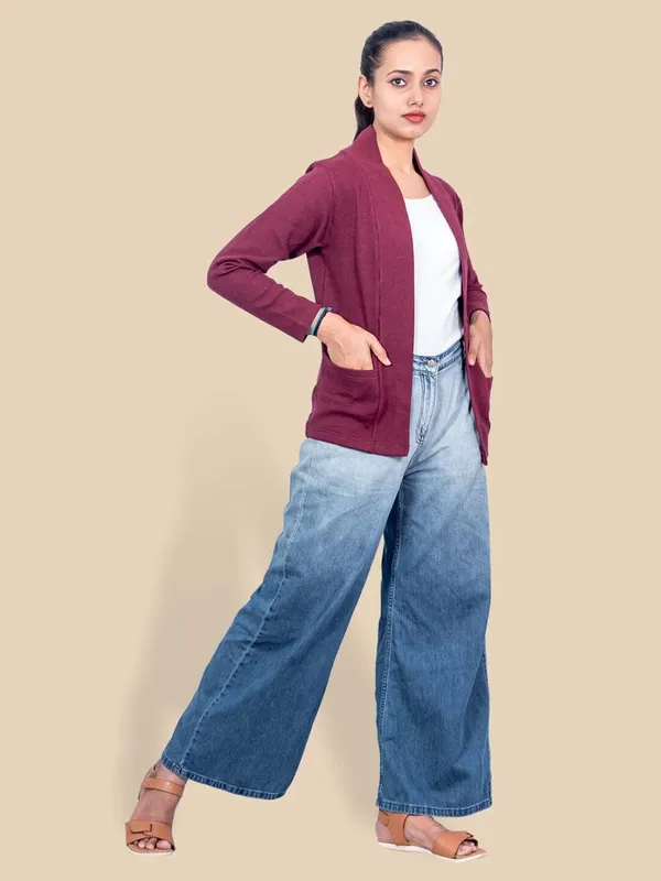 Burgundy_Western_Wear_Shrug_For_Women
