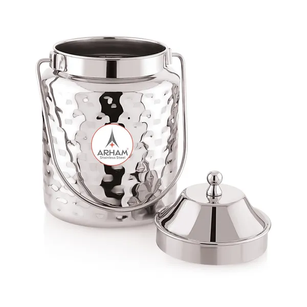 Stainless_Steel_Hammered_Heavy_Gauge_Akhand_(Jointless)_Barni,_Milk_Can,_Ghee_Container,_Can_For_Storing_Liquid_(With_Upper_Lid)