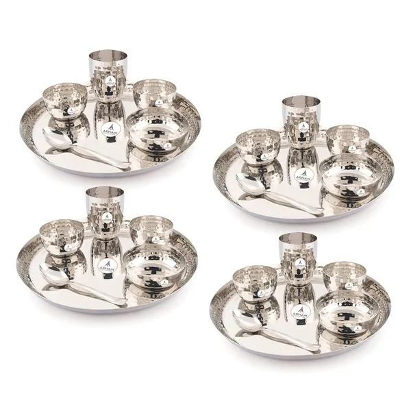 Stainless_Steel_Hammered_Premium_Saffron_Thali_Set_(Pack_Of_4)_(Big_Size)