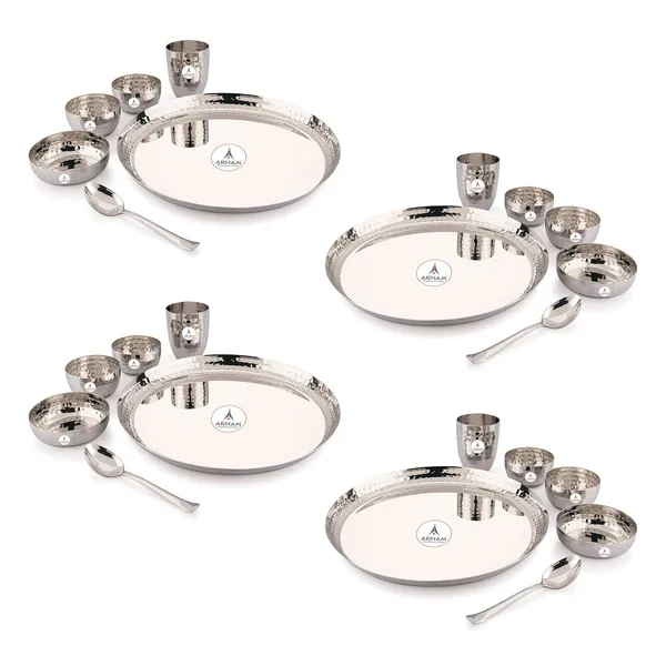 Stainless_Steel_Hammered_Premium_Saffron_Thali_Set_(Pack_Of_4)_(Big_Size)