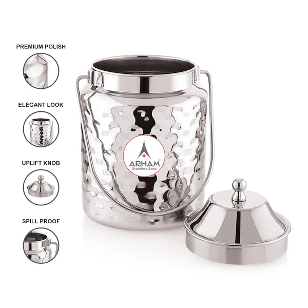 Stainless_Steel_Hammered_Heavy_Gauge_Akhand_(Jointless)_Barni,_Milk_Can,_Ghee_Container,_Can_For_Storing_Liquid_(With_Upper_Lid)