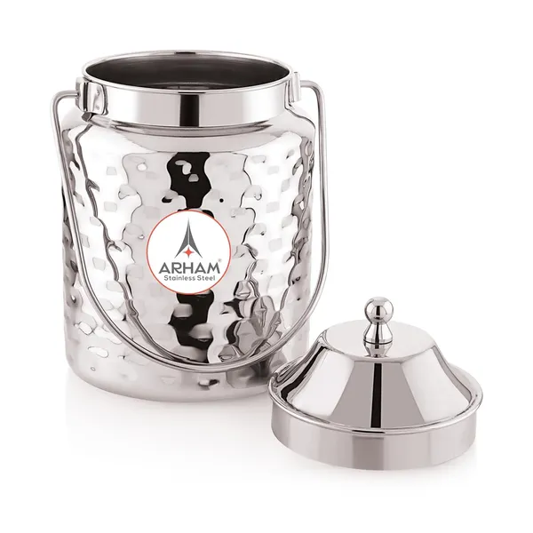 Stainless_Steel_Hammered_Heavy_Gauge_Akhand_(Jointless)_Barni,_Milk_Can,_Ghee_Container,_Can_For_Storing_Liquid_(With_Upper_Lid)