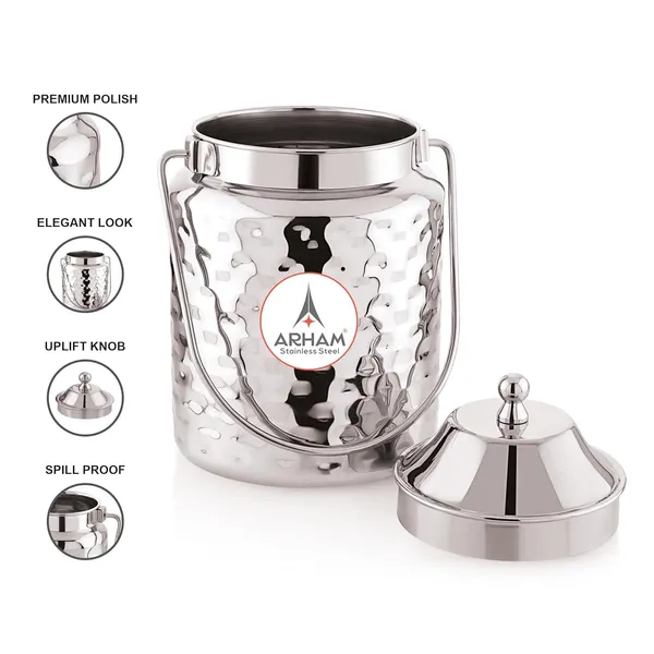 Stainless_Steel_Hammered_Heavy_Gauge_Akhand_(Jointless)_Barni,_Milk_Can,_Ghee_Container,_Can_For_Storing_Liquid_(With_Upper_Lid)