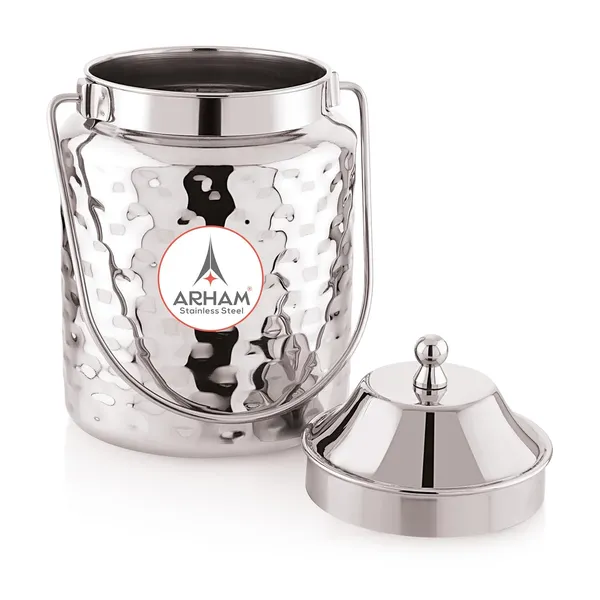Stainless_Steel_Hammered_Heavy_Gauge_Akhand_(Jointless)_Barni,_Milk_Can,_Ghee_Container,_Can_For_Storing_Liquid_(With_Upper_Lid)