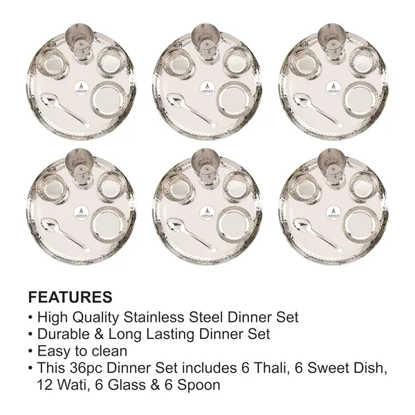 Stainless_Steel_Hammered_Premium_Saffron_Thali_Set_(Pack_Of_6)_(Standard_Size)
