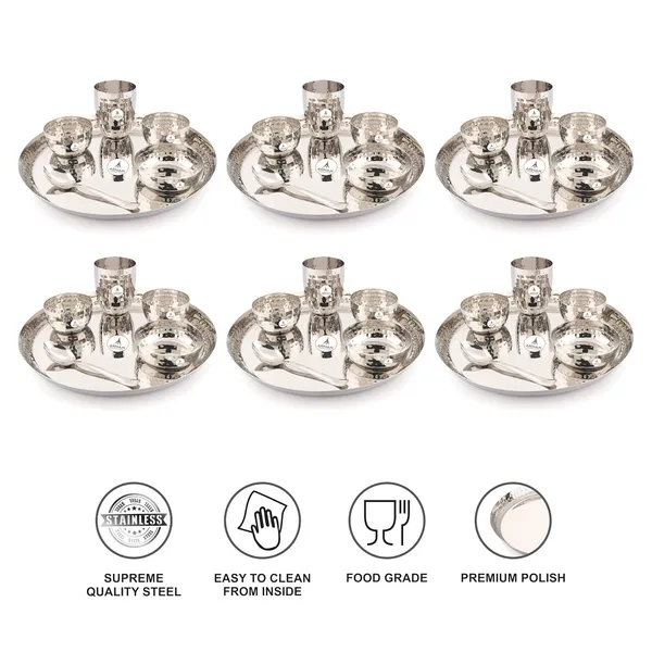 Stainless_Steel_Hammered_Premium_Saffron_Thali_Set_(Pack_Of_6)_(Standard_Size)