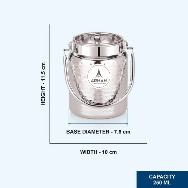 Stainless_Steel_Imperia_Heavy_Gauge_Hammered_Oil_Can_Pipe_Handle_With_Inner_Lid,_Ghee_Container,_Can_For_Storing_Liquid