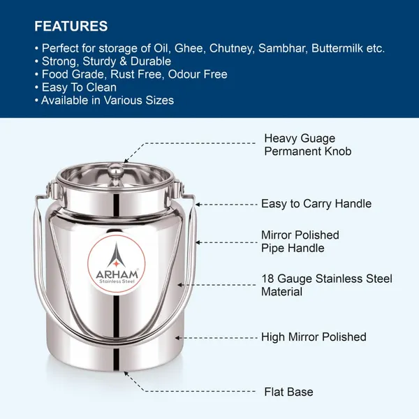 Stainless_Steel_Plain_Heavy_Gauge_Pipe_Handle_With_Inner_Lid_Milk_Can,_Ghee_Container,_Can_For_Storing_Liquid