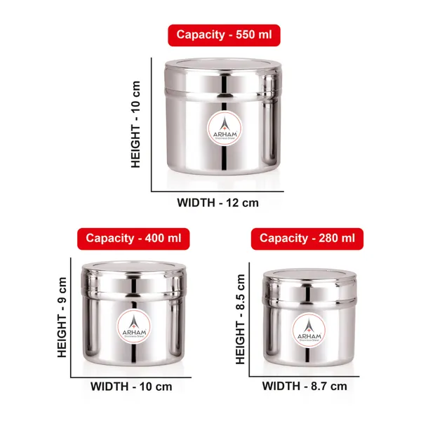 Stainless_Steel_Plain_Premium_Mini_Storage_Containers_(Pack_Of_3)_(550_Ml_|_400_Ml_|_280_Ml)