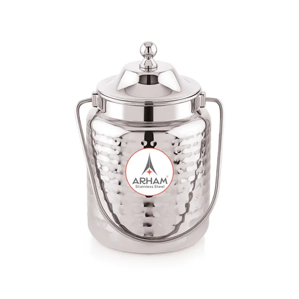 Stainless_Steel_Hammered_Heavy_Gauge_Akhand_(Jointless)_Barni,_Milk_Can,_Ghee_Container,_Can_For_Storing_Liquid_(With_Upper_Lid)