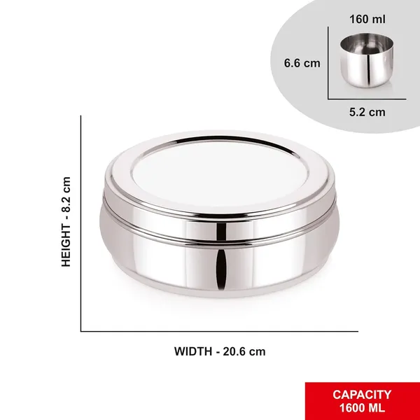 Stainless_Steel_Premium_Orange_Shape_Masala_(Spice)_Box_With_7_Containers_And_Small_Polish_Spoon_&_Plain_Lid
