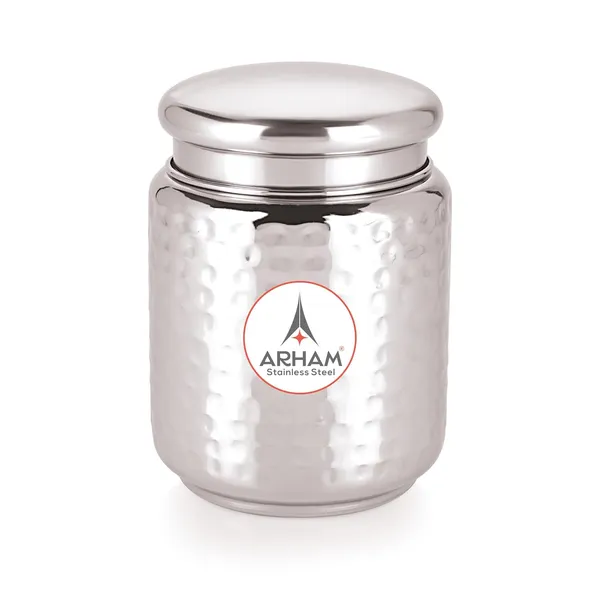 Stainless_Steel_Hammered_Multipurpose_Airtight_Thread_Lock_Lid_Storage_Jar_For_Kitchen