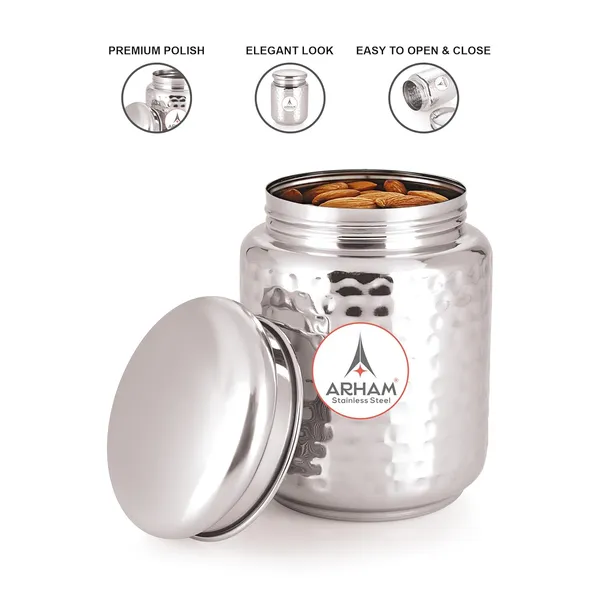 Stainless_Steel_Hammered_Multipurpose_Airtight_Thread_Lock_Lid_Storage_Jar_For_Kitchen
