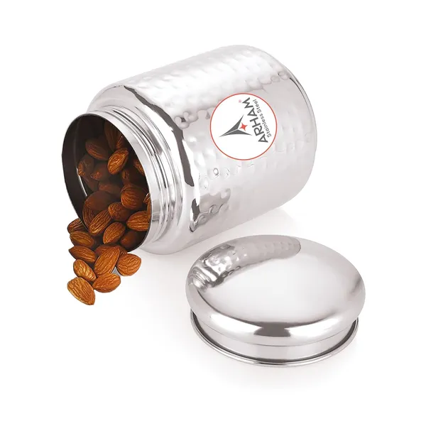 Stainless_Steel_Hammered_Multipurpose_Airtight_Thread_Lock_Lid_Storage_Jar_For_Kitchen