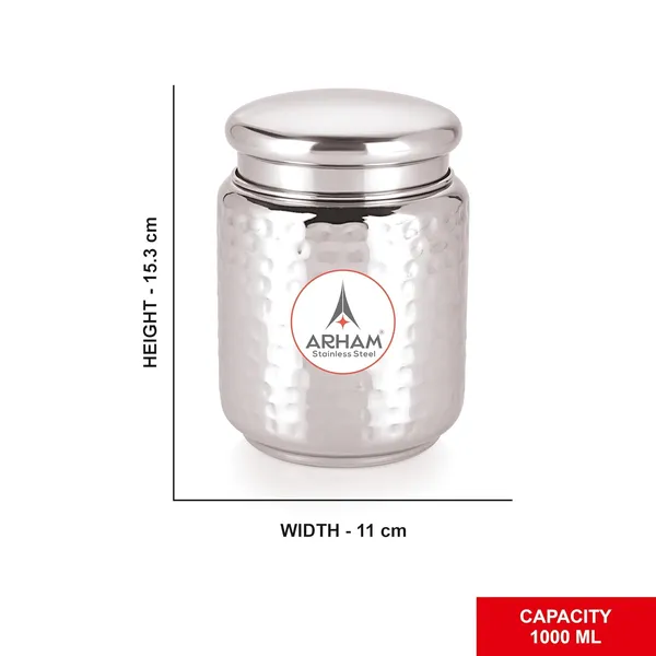 Stainless_Steel_Hammered_Multipurpose_Airtight_Thread_Lock_Lid_Storage_Jar_For_Kitchen