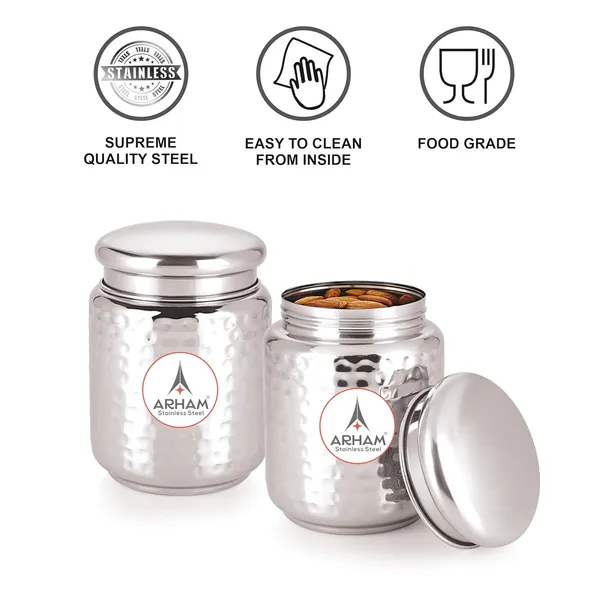 Stainless_Steel_Hammered_Multipurpose_Airtight_Thread_Lock_Lid_Storage_Jar_For_Kitchen