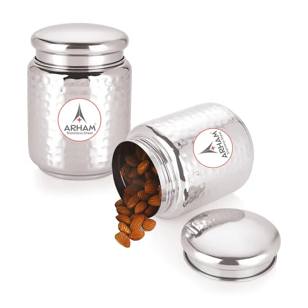 Stainless_Steel_Hammered_Multipurpose_Airtight_Thread_Lock_Lid_Storage_Jar_For_Kitchen