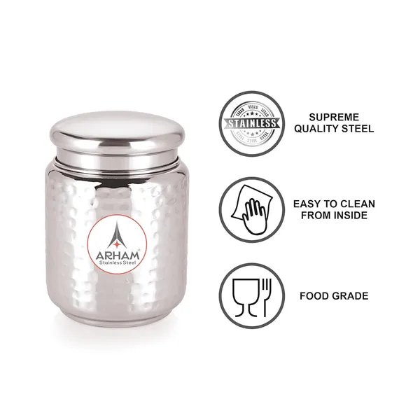 Stainless_Steel_Hammered_Multipurpose_Airtight_Thread_Lock_Lid_Storage_Jar_For_Kitchen