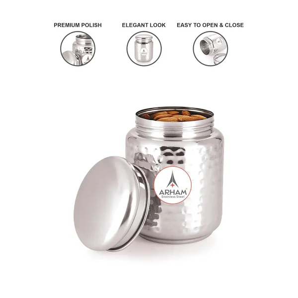 Stainless_Steel_Hammered_Multipurpose_Airtight_Thread_Lock_Lid_Storage_Jar_For_Kitchen
