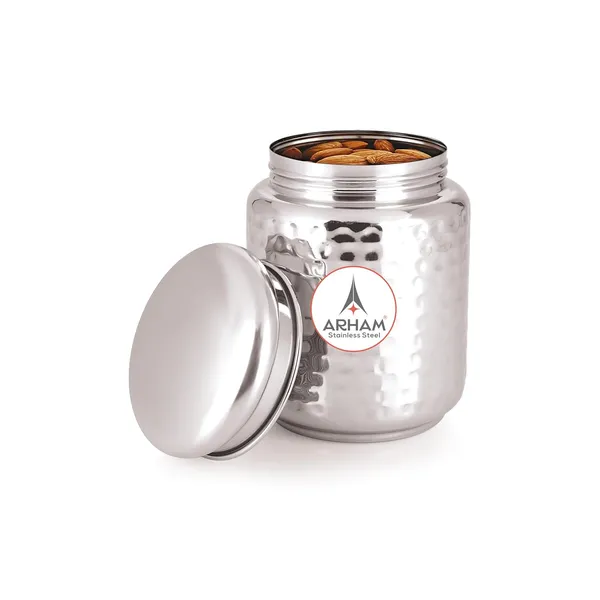 Stainless_Steel_Hammered_Multipurpose_Airtight_Thread_Lock_Lid_Storage_Jar_For_Kitchen