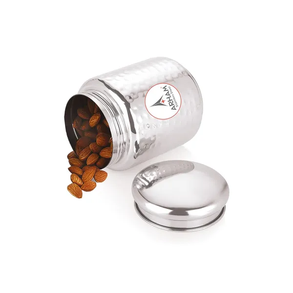 Stainless_Steel_Hammered_Multipurpose_Airtight_Thread_Lock_Lid_Storage_Jar_For_Kitchen