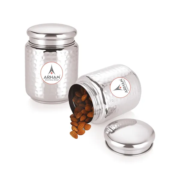 Stainless_Steel_Hammered_Multipurpose_Airtight_Thread_Lock_Lid_Storage_Jar_For_Kitchen