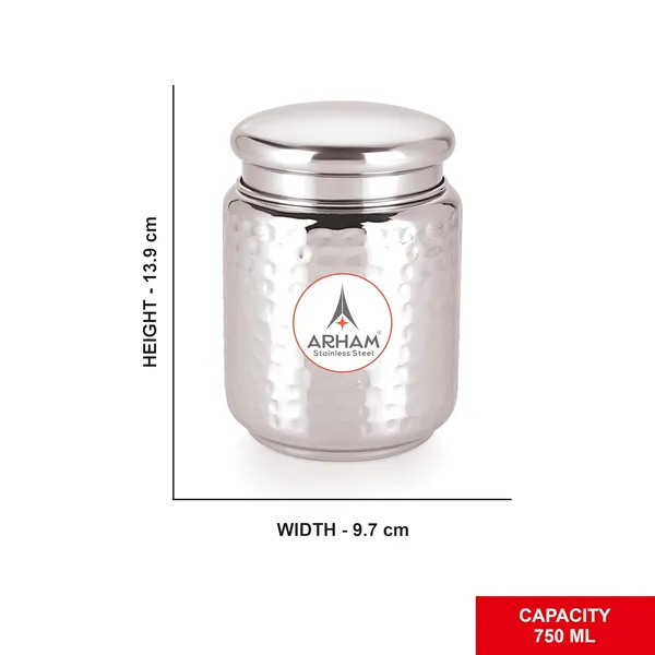 Stainless_Steel_Hammered_Multipurpose_Airtight_Thread_Lock_Lid_Storage_Jar_For_Kitchen