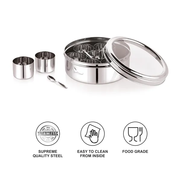 Stainless_Steel_Premium_Sober_Shape_Masala_(Spice)_Box_With_7_Containers_And_Small_Polish_Spoon_&_Plain_Lid
