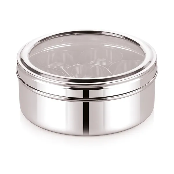 Stainless_Steel_Premium_Sober_Shape_Masala_(Spice)_Box_With_7_Containers_And_Small_Polish_Spoon_&_Plain_Lid