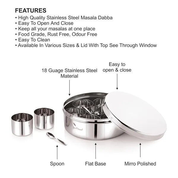 Stainless_Steel_Premium_Sober_Shape_Masala_(Spice)_Box_With_7_Containers_And_Small_Polish_Spoon_&_Plain_Lid