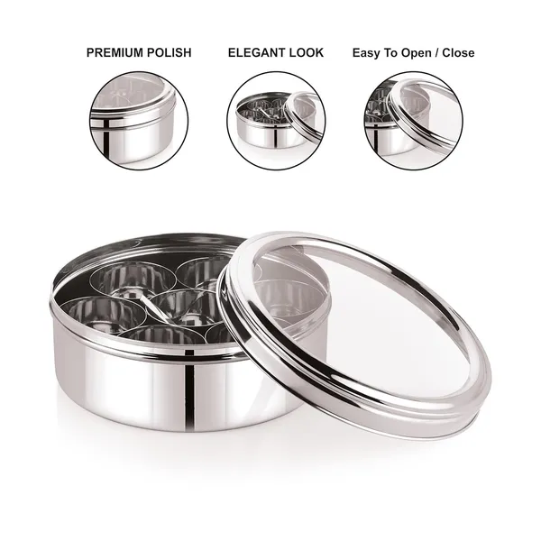 Stainless_Steel_Premium_Sober_Shape_Masala_(Spice)_Box_With_7_Containers_And_Small_Polish_Spoon_&_Top_See_Through_Lid
