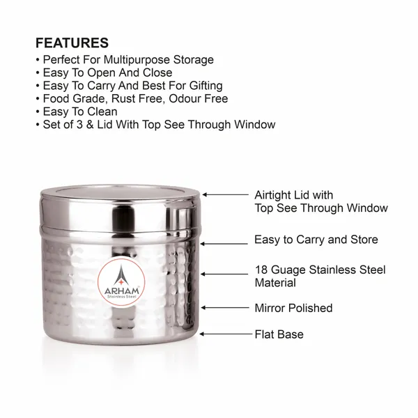 Stainless_Steel_Hammered_Premium_Mini_Storage_Containers_(Pack_Of_3)_(550_Ml_|_400_Ml_|_280_Ml)