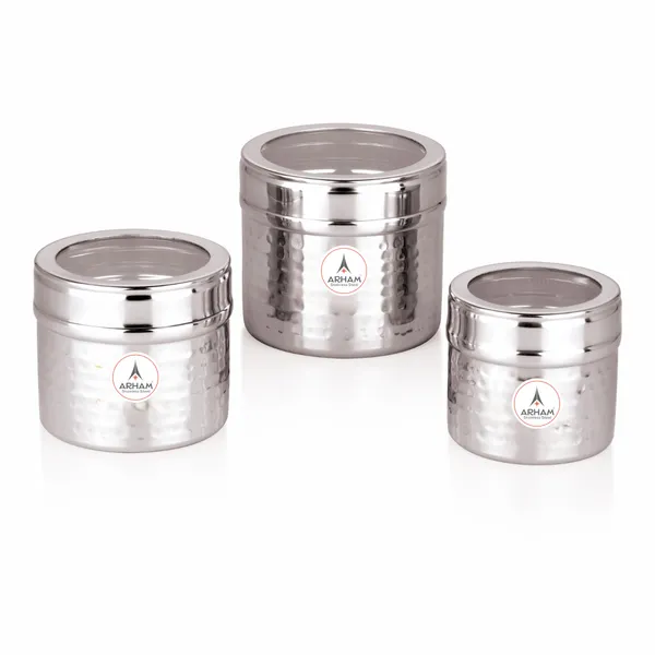 Stainless_Steel_Hammered_Premium_Mini_Storage_Containers_(Pack_Of_3)_(550_Ml_|_400_Ml_|_280_Ml)