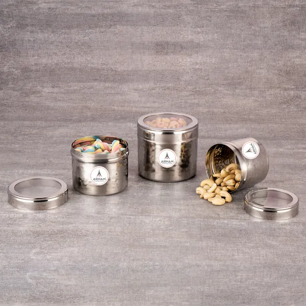 Stainless_Steel_Hammered_Premium_Mini_Storage_Containers_(Pack_Of_3)_(550_Ml_|_400_Ml_|_280_Ml)