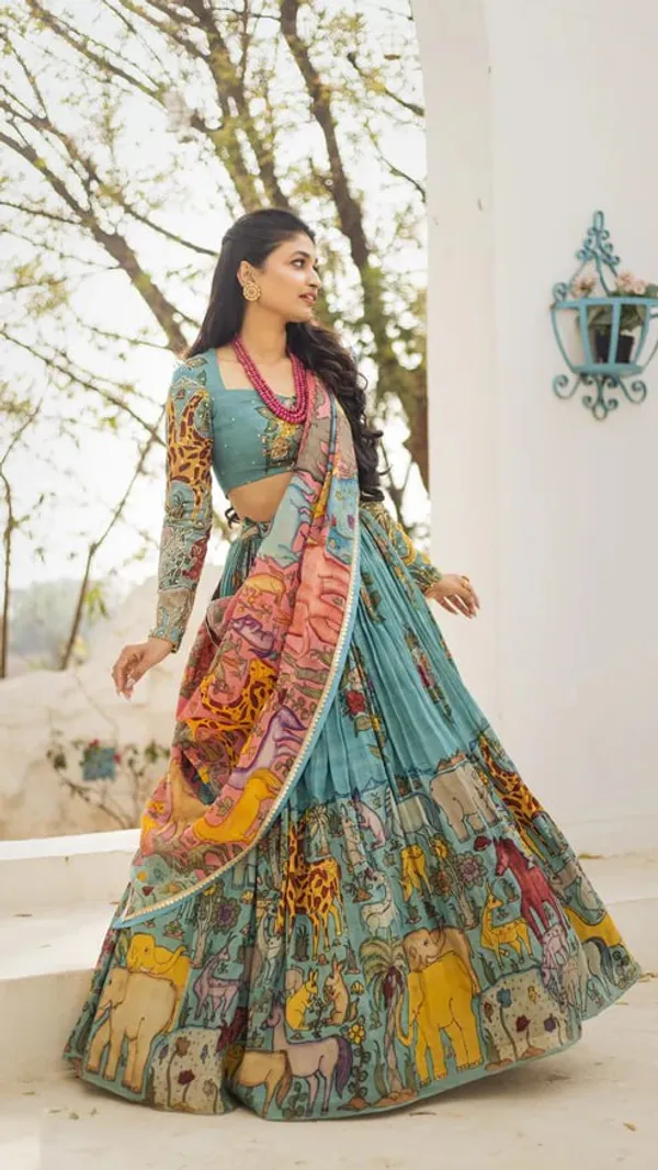 Blue_Fully_Stitched_Kalamkari_Lehenga_Choli_Set_–_Traditional_Ethnic_Wear_for_Women