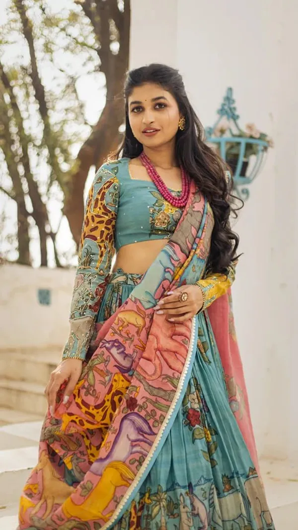 Blue_Fully_Stitched_Kalamkari_Lehenga_Choli_Set_–_Traditional_Ethnic_Wear_for_Women