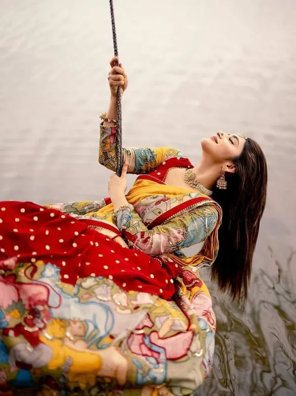 Red_Timeless_Kalamkari_Print_Lehenga_Choli_With_Dupatta_Set